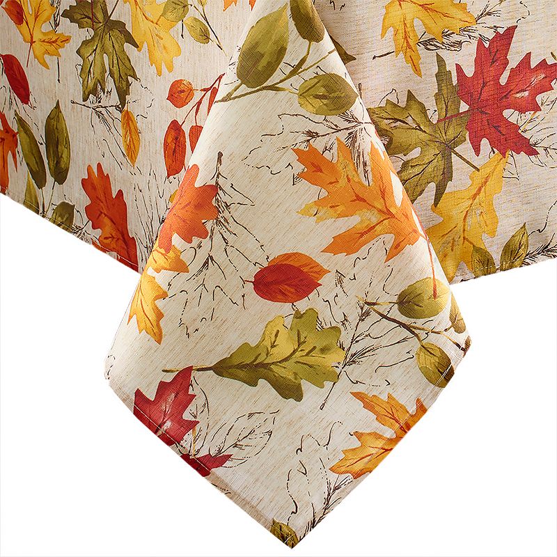 Autumn Leaves Fall Printed Tablecloth - Orange/Yellow - Elrene Home Fashions, 1 of 4