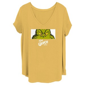 Junior's Dr. Seuss Grinch Eyes Crop T-Shirt - 1 of 3