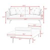 69.7 Inch Sofa Bed With Nailhead Trim Modern Velvet Upholstered Sofa Bed With Throw Pillow For Living Room Office Bedroom - 4 of 4