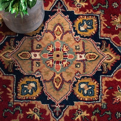 Elegant Hand-Tufted Wool Rectangular Rug in Lustrous Red, 3' x 5'