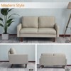 Linen Sofa Modern Couch Comfy Loveseat with Wooden Legs for Living Room, Bedroom, Office - 4 of 4