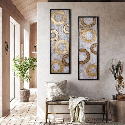 LuxenHome 2-Piece Gold and Brown Metal Abstract Wall Decor Set