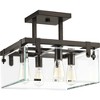Progress Lighting Glayse 4-Light Semi-Flush Convertible Fixture, Antique Bronze, Beveled Glass Shade - 3 of 4