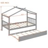 Kumasinova Kids House Bed with Trundle,Twin/Full Size Wooden Bed Frame with Roof,Headboards,Toddler Beds for Kid's Room,Bedroom - 2 of 4