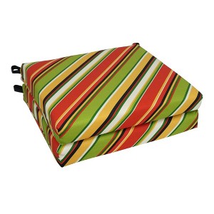 Blazing Needles, 20-inch by 19-inch Patterned Outdoor Chair Cushions (Set of 2) - 1 of 2