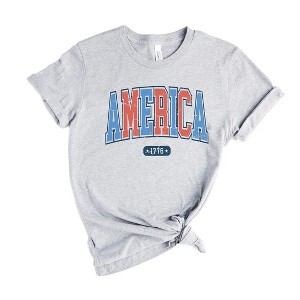 Simply Sage Market Women's America 1776 Varsity Short Sleeve Graphic Tee - 1 of 3