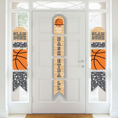 Big Dot of Happiness Nothin' But Net - Basketball - Hanging Vertical Paper Door Banners - Baby Shower Birthday Party Wall Decor Kit -Indoor Door Decor