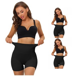 INSPIRE CHIC Women's High Waisted Butt Lifter Tummy Control Shapewear 3 Packs - 1 of 4