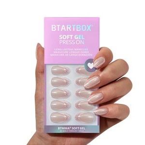BTArtbox Press-On Nails - Peppermint Kiss - S Almond -  32ct - 1 of 4