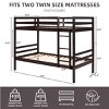 INFURNIC Beds Twin Over Twin Bunk Bed with High Guardrail Sturdy Wooden Frame with Ladder for Kids Teens, Black, 78.35"*43.7"*61.81" - 4 of 4