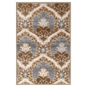 Vintage Floral Damask Non-Slip Washable Indoor Runner or Area Rug by Blue Nile Mills - 1 of 4