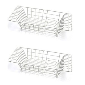 Closetmaid Economical 8 Inch Wide 4.5 Inches High Over the Sink Coated Steel Dish Rack Draining Solution, White (2 Pack) - 1 of 4