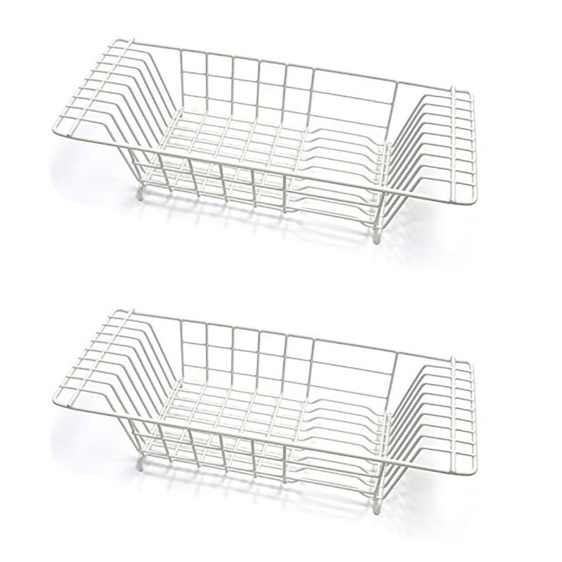 Closetmaid Economical 8 Inch Wide 4.5 Inches High Over the Sink Coated Steel Dish Rack Draining Solution, White (2 Pack), 1 of 5