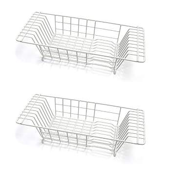 Closetmaid Economical 8 Inch Wide 4.5 Inches High Over the Sink Coated Steel Dish Rack Draining Solution, White (2 Pack)