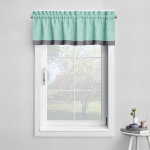 Bacati - Rod Pocket Window Valance Mint/Grey Pin Dots - 1 of 4