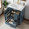24" Bathroom Vanity with Ceramic Sink, 3 Drawers, Adjustable Shelf, Freestanding Design for Small Bathrooms and Powder Rooms - 3 of 4