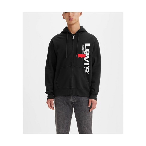 Levi's® Men's Relaxed Fit Zip-up Sweatshirt - Black Xl : Target