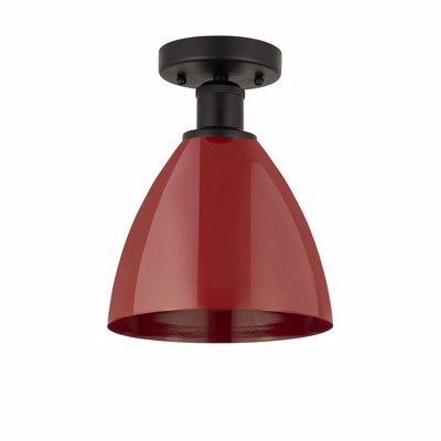 Plymouth Dome - 1 Light Semi-Flush Mount In Industrial Style-11.25 Inches Tall and 7.5 Inches Wide