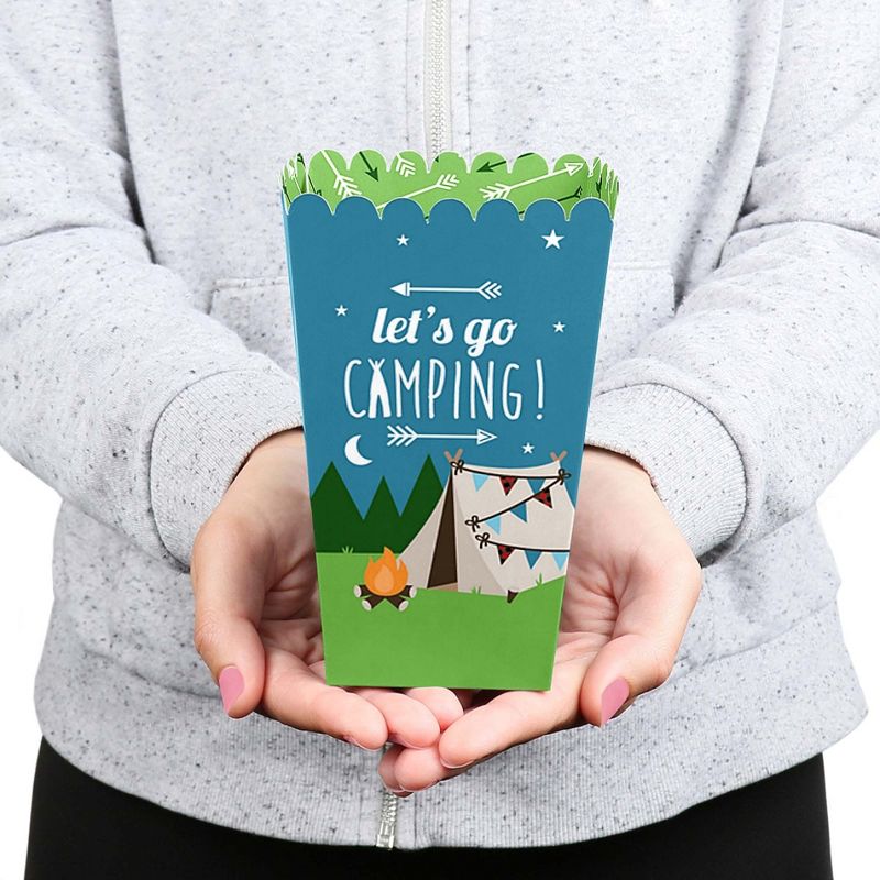 Big Dot of Happiness Happy Camper - Camping Baby Shower or Birthday Party Favor Popcorn Treat Boxes - Set of 12, 5 of 7