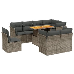 vidaXL Garden Sofa Set Grey - 1 of 4