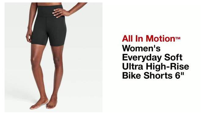 Women's Everyday Soft Ultra High-Rise Bike Shorts 6" - All In Motion™, 2 of 12, play video