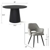 5-Piece Modern Dining Set ,46" Wood  Round Dining Table & Armrerst Dining Chairs with Comfy Paded for Dining Room-Tanpinhause - 4 of 4