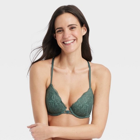 Women's Fishnet Lace Racerback Bra - Auden™ Green 32D