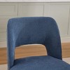 SEVOBAL Dining Chairs Set of 2 Modern Fabric Upholstered Dining Chairs with Curved Wood Legs and Hollow-out Backrest, Blue, 22.8"*20"*32.5" - 4 of 4