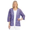 Collections Etc Floral Lacey Design Open Front Cardigan - 2 of 4