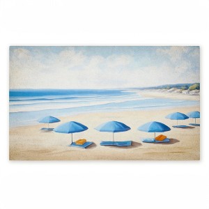 Stupell Industries Summer Umbrella Beach Day Printed Outdoor Door Mat, design by Kim Allen, 18"x30" - 1 of 4