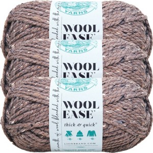 (3 Pack) Lion Brand Wool-Ease Thick & Quick Yarn - Barley - 1 of 3