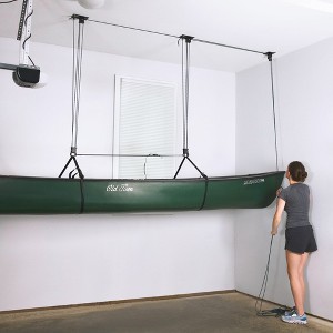 Teal Triangle Heavy Duty Canoe Hoist Garage Ceiling Storage Hoist for 8-Foot Ceilings | Holds up to 150 lbs - 1 of 4