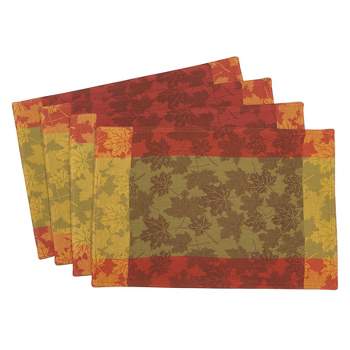 Swaying Leaves Bordered Fall Placemat, Set Of 4 - 13