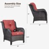 Buenhomino Patio Wicker Chairs Set of 2, Patio Rattan Dining Chairs with 4-inch Seat Cushions, High Back and Curved Armrest for Garden Backyard Deck - 3 of 4
