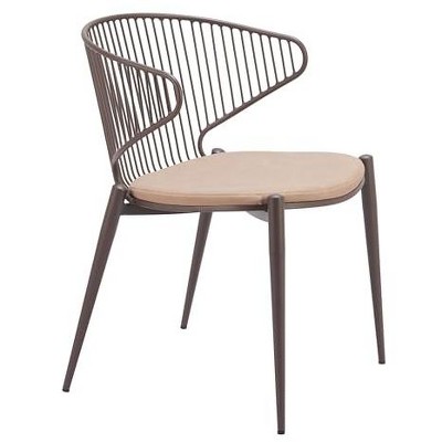 Zuo Silues Dining Chair Taupe & Brown