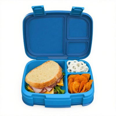 LunaLulinlk Leak-Proof Multipurpose 4-Compartment Lunch Box with Removable Dividers, BPA Free, Food Safe Material (Blue)