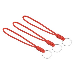 Unique Bargains Braided Wrist Polyester Keychain ID Card Lanyard with Hook 3 Pcs - 1 of 4