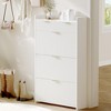 Whizmax Modern Shoe Cabinet - 3 Flip Drawers + 2 Small Drawers & Hook, Slim Fluted Entryway Organizer, Narrow Storage - 3 of 4