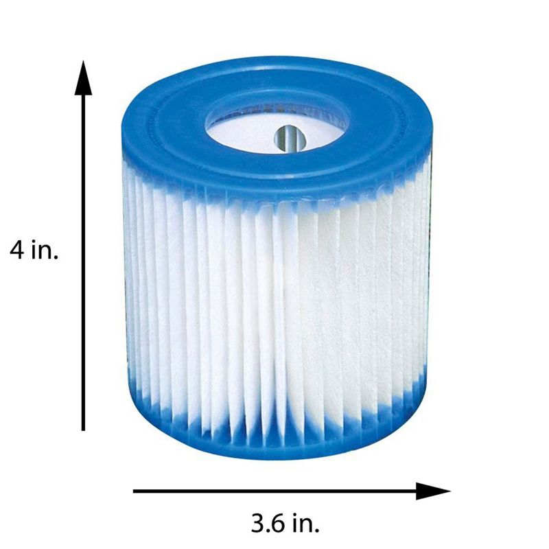 Intex Type H Easy Set Filter Cartridge Bundled with Pool Debris Vinyl Round Cover and Inflatable Above-Ground Kids Swimming Pool with Filter Pump, 4 of 7