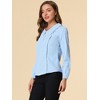 INSPIRE CHIC Women's Peter Pan Collar Crochet Trim Long Sleeve Work Office Blouse - 4 of 4
