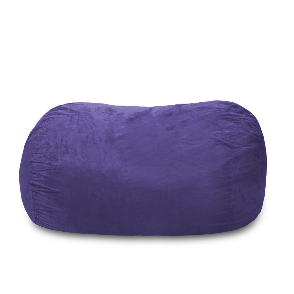 Relax Sacks 6' Large Bean Bag Lounger with Memory Foam Filling and Washable Cover Violet: Shredded Foam, Micro-Suede, No Assembly Required