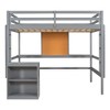 Whisen Twin Size Wooden Loft Bed with Desk, 2 Drawers Cabinet and Writing Board - 3 of 4