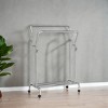 Double-Rod Garment Rack with Wheels, 40.7-Inch Wide Clothes Hanging and Storage Rack for Display - 2 of 4