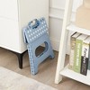 VECELO Folding Step Stool 11/13 in. Non-Slip Surface Portable Foldable 1 Step Stool with Carry Handle, Heavy Duty Stool Blue/Black/Pink/Khaki - 4 of 4