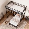 Racxily Bunk Bed, Twin Over Twin Size with Desk, L-Shaped Metal Bunk Bed Storage Shelves and Drawers Loft Beds with Guardrail and Ladder for Teen - 3 of 4