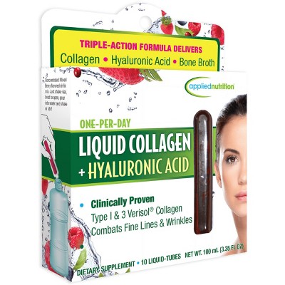 Applied Nutrition Dietary Supplements Liquid Collagen + Hyaluronic Acid - Mixed Berry 10ct