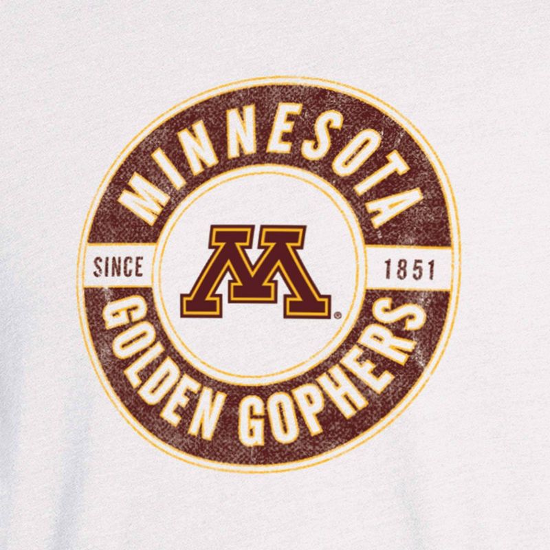 NCAA Minnesota Golden Gophers Men&#39;s White Biblend T-Shirt, 3 of 4