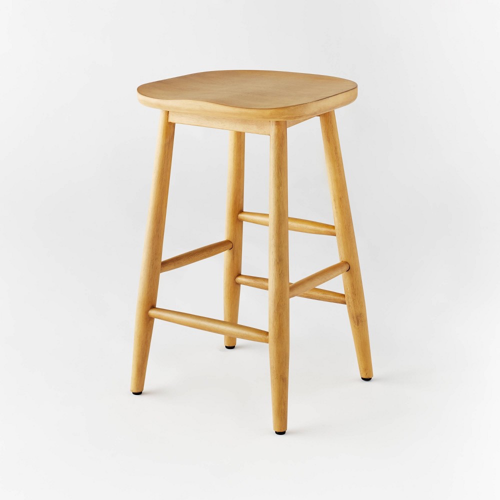 Threshold Designed W Studio Mcgeehaddonfield All Wood Backless Counter Height Barstool Natural Threshold Designed With Studio Mcgee Dailymail