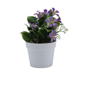 Unique Bargains Artificial Plants Morning Glory Hanging Basket Plastic 3.94"x3.94"x7.87" 1 Pcs - 1 of 4