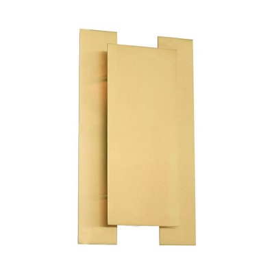 Satin Brass 2-Light Wall Sconce with Solid Brass Shade